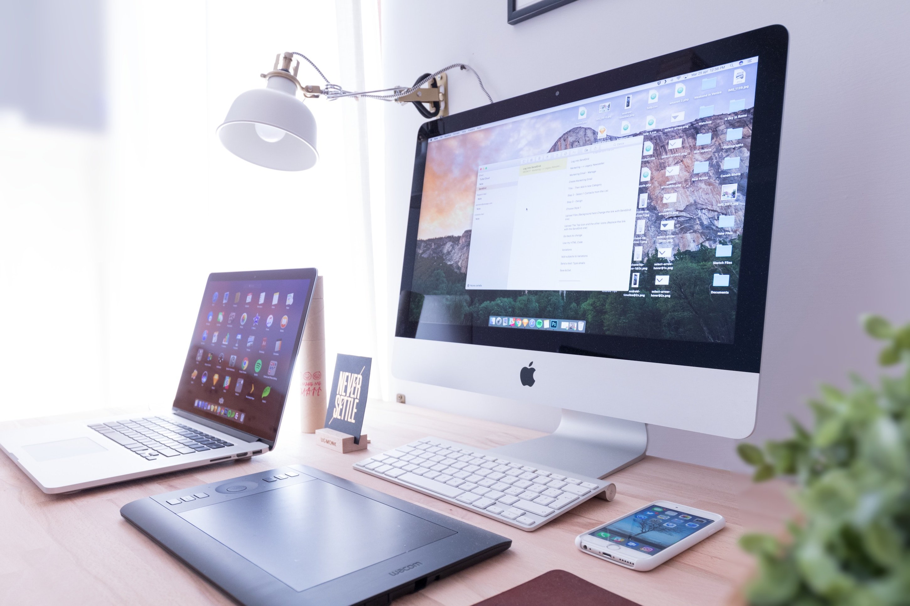 computers set up at home office